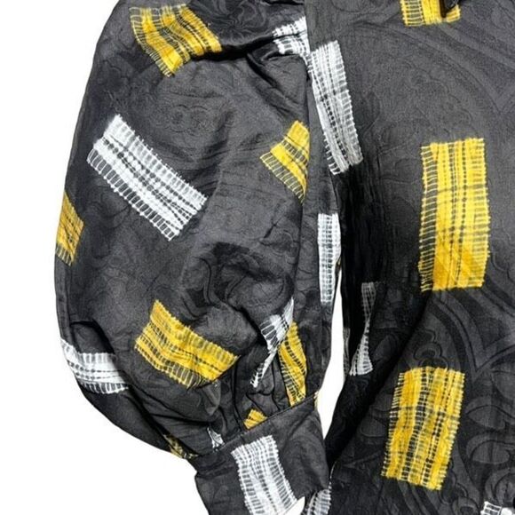 Busayo Tunjii Balloon Sleeve Dyed Button Front Shirt NWT Tola Blouse  Size XS - Picture 2 of 5